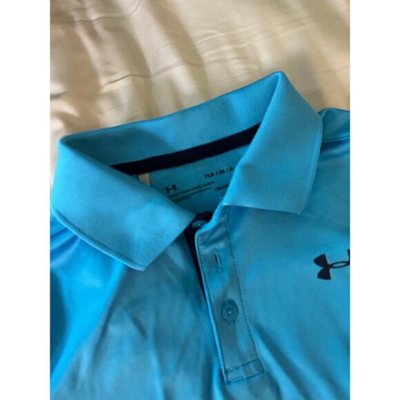 Under Armour blue aqua Polo Shirt  size large - Picture 2 of 2